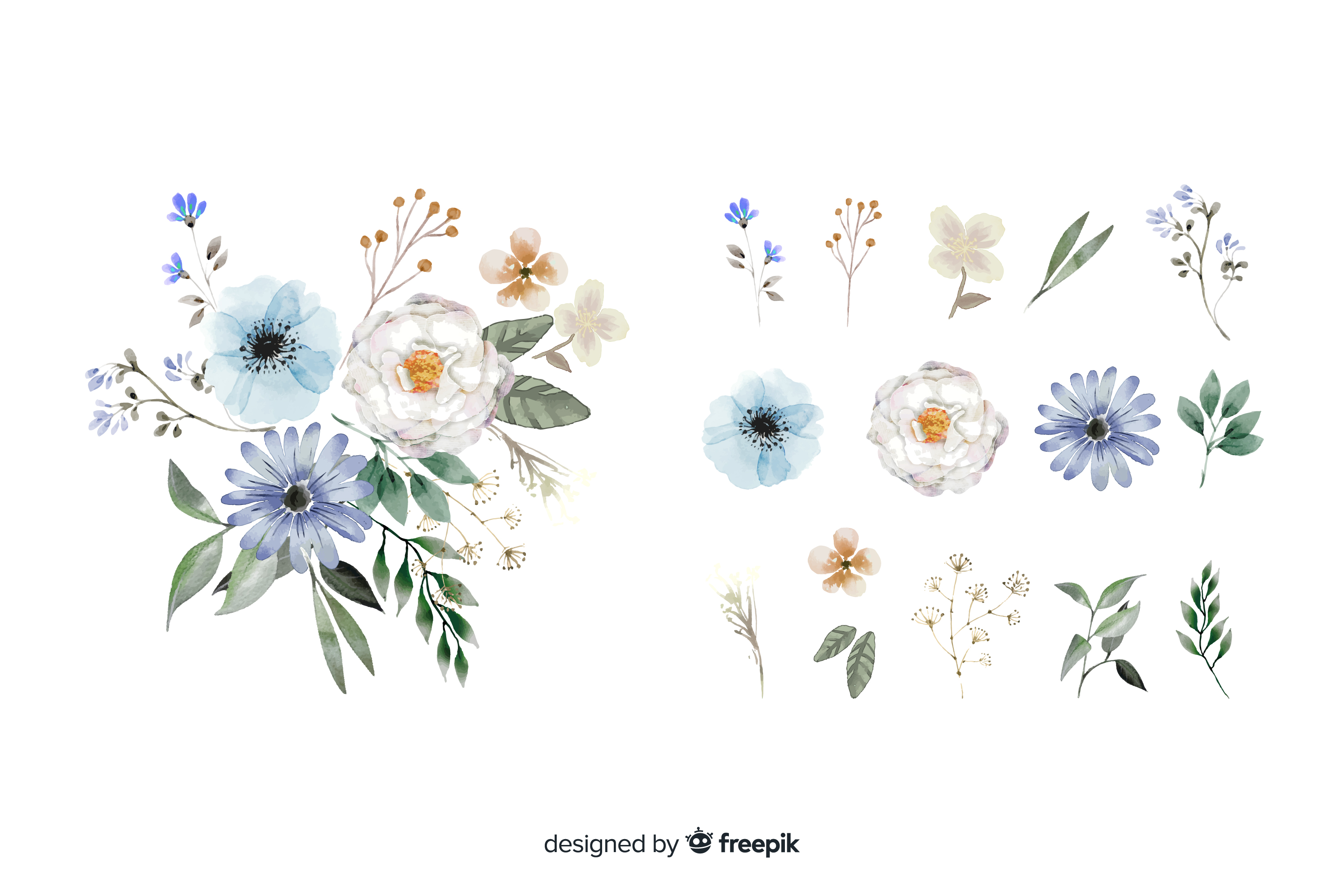 Small Flowers Vector Graphics