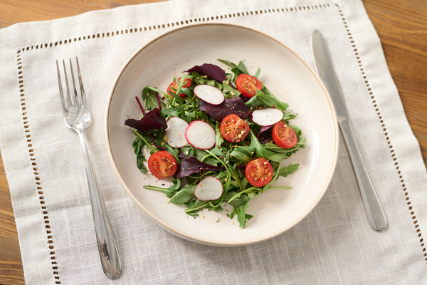 Vegetable Salad on a White Platter