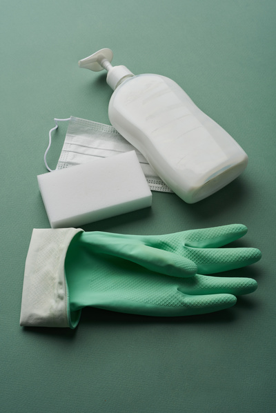Household Chemicals Rubber Glove Melamine Sponge and Mask