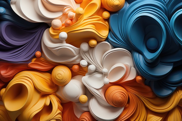 Close-Up of a Colorful 3D Sculpture with Intricate Design Showcasing Vibrant Colors and Artist\'S Creativity