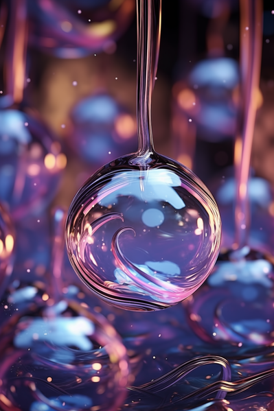 A Close up of a Purple Liquid with Bubbles in It