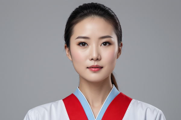 In this image a young asian woman is posing for a portrait.