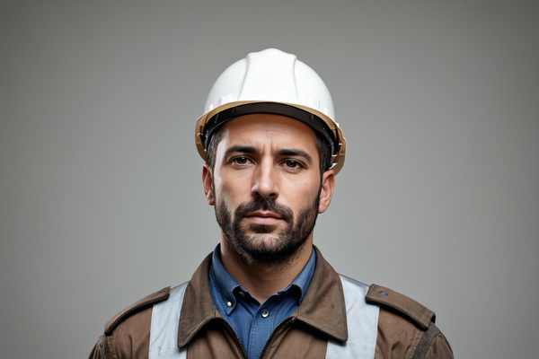 A Man Wearing a Hard Hat and a Shirt with a Tie