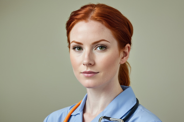 A Woman Wearing a Blue Shirt and a Stethoscope
