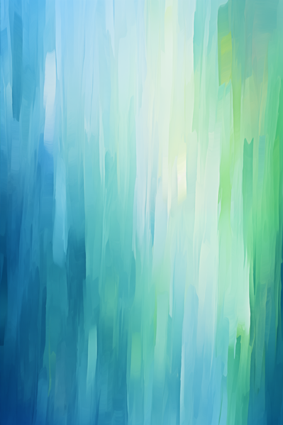 The image captures the essence of an abstract painting showcasing vibrant blues greens and yellows.