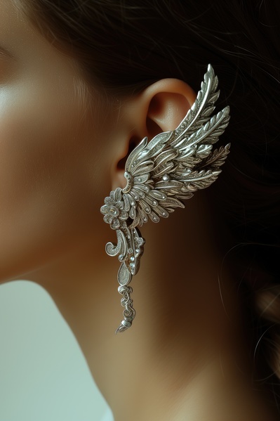 A Close up of a Woman Wearing a Pair of Earrings