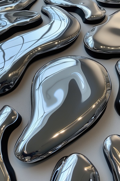 A Bunch of Shiny Metallic Objects on a White Table Top