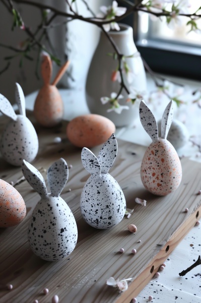 Easter Decorations in the Form of Bunny Shaped Eggs